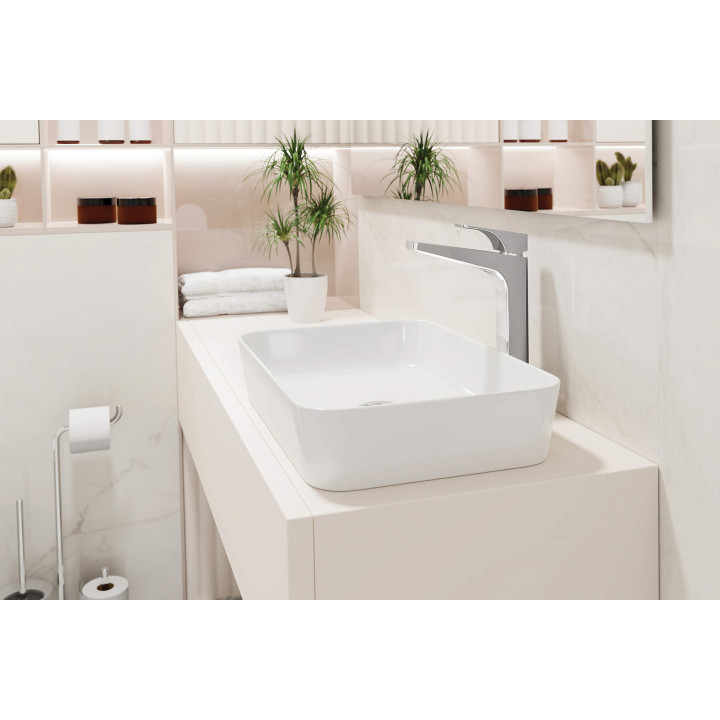 Bateria umywalkowa wysoka stała chrom Hiacynt BQH 020N – Deante