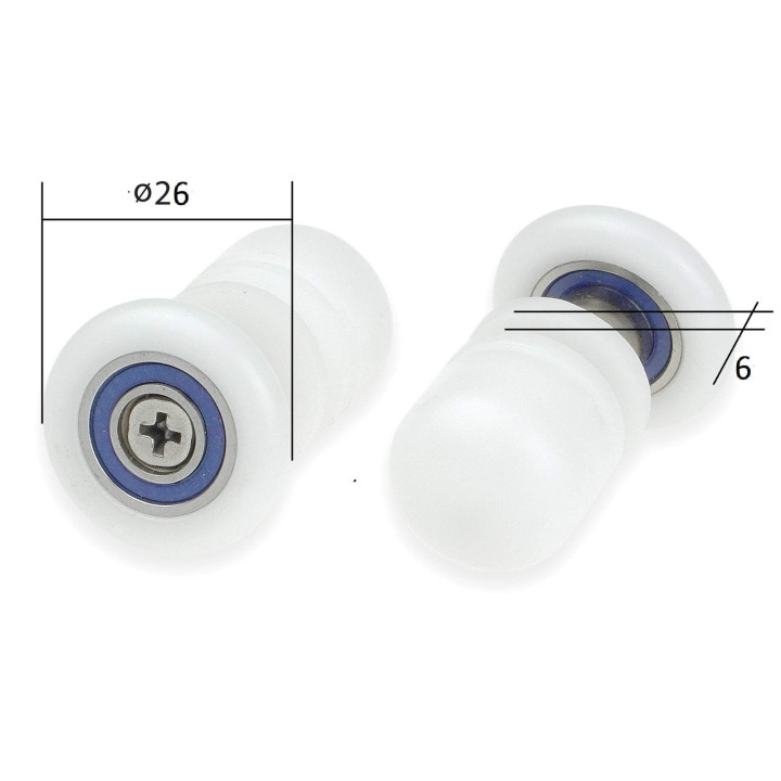 ROLKI POJEDYNCZE DO SZYB 6 MM XKCE1RE02