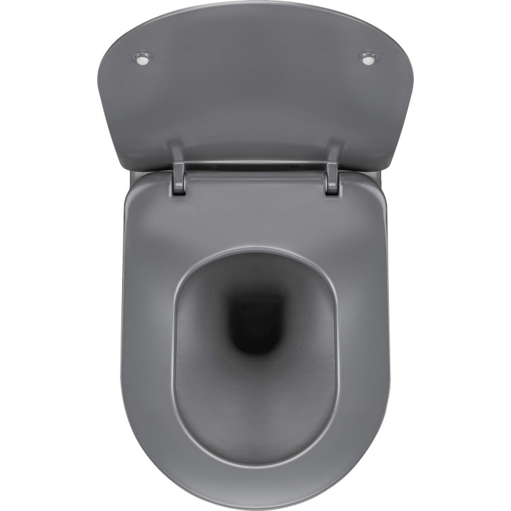 Miska WC wisząca bezkołnierzowa antracyt, titanium CDE dzpw