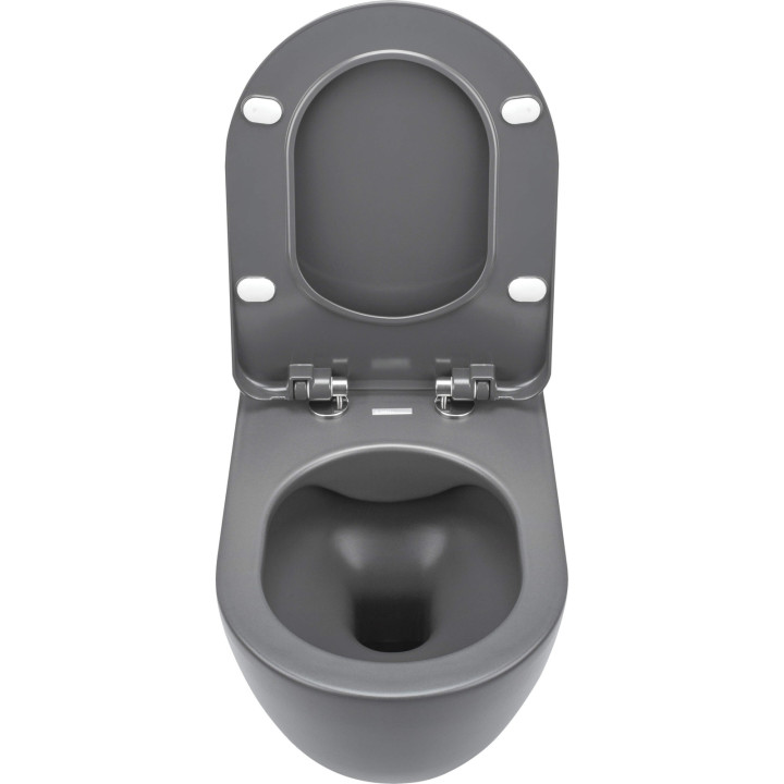 Miska WC z deską bezkołnierzowa antracyt, titanium antracyt