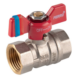 Zawór kulowy gw-gw z motylkiem, 3-4", f-comfort – Ferro
