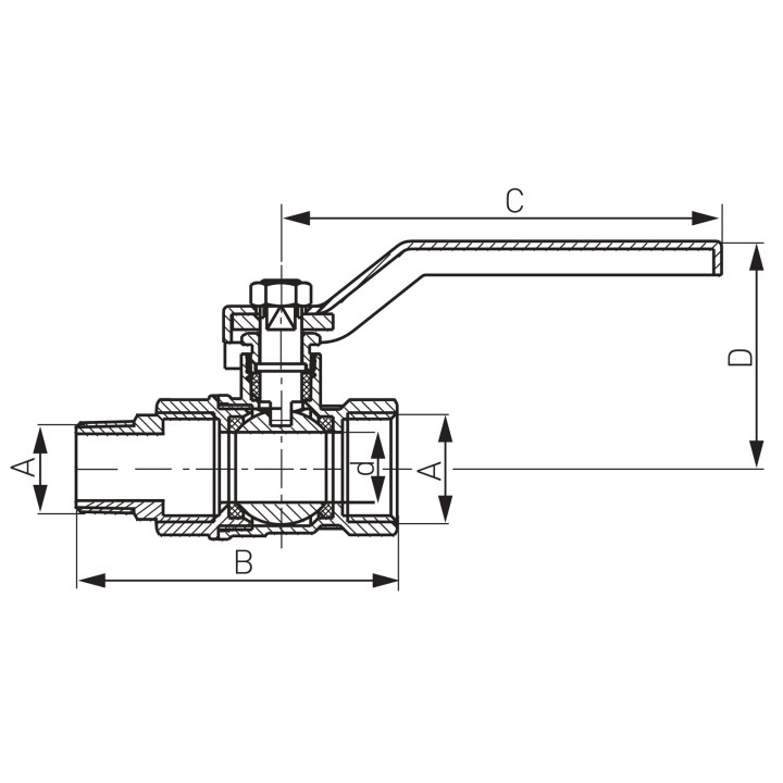 ZAWÓR KULOWY GW-GZ Z DŹWIGNIĄ 3-4" STANDARD