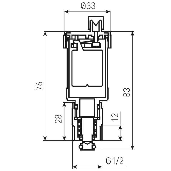 Odpowietrznik automatyczny prosty 1-2" z zaworem stopowym – Ferro