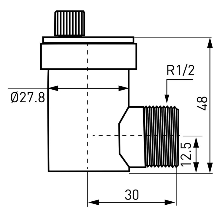 Odpowietrznik automatyczny 1-2" kątowy, niklowany – Ferro