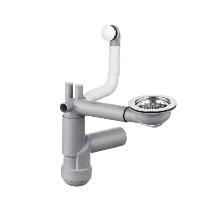 Syfon do zlewozmywaka granitowego 1-KOMOROWEGO - space-saver stal