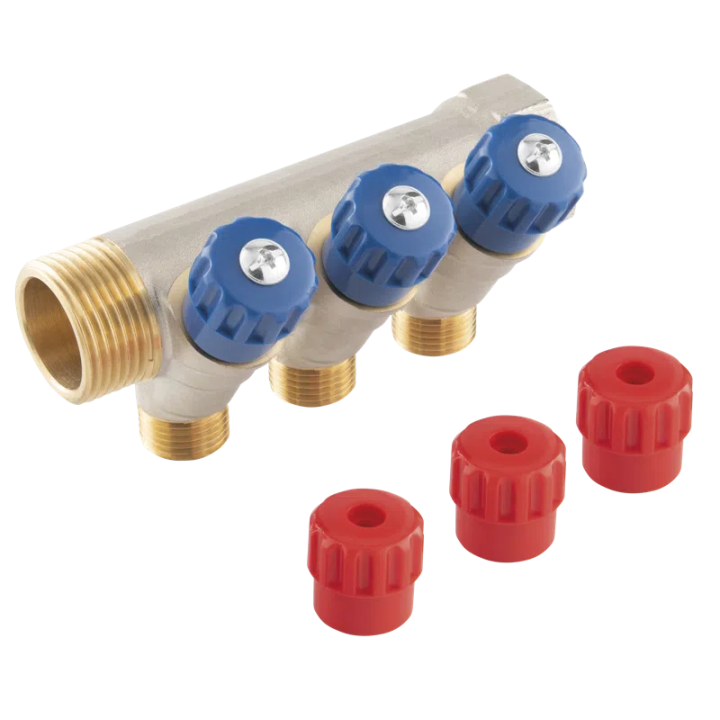 Rozdzielacz sanitarny 3-DROGOWY 1"X1-2" mosiężny rozgałęźnik wody