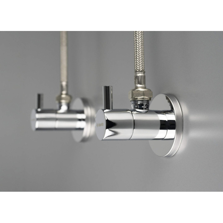 ZAWÓR KĄTOWY Z GŁOWICĄ CERAMICZNĄ 1/2" - 3/8" - OKRĄGŁY CHROM VFA B62R
