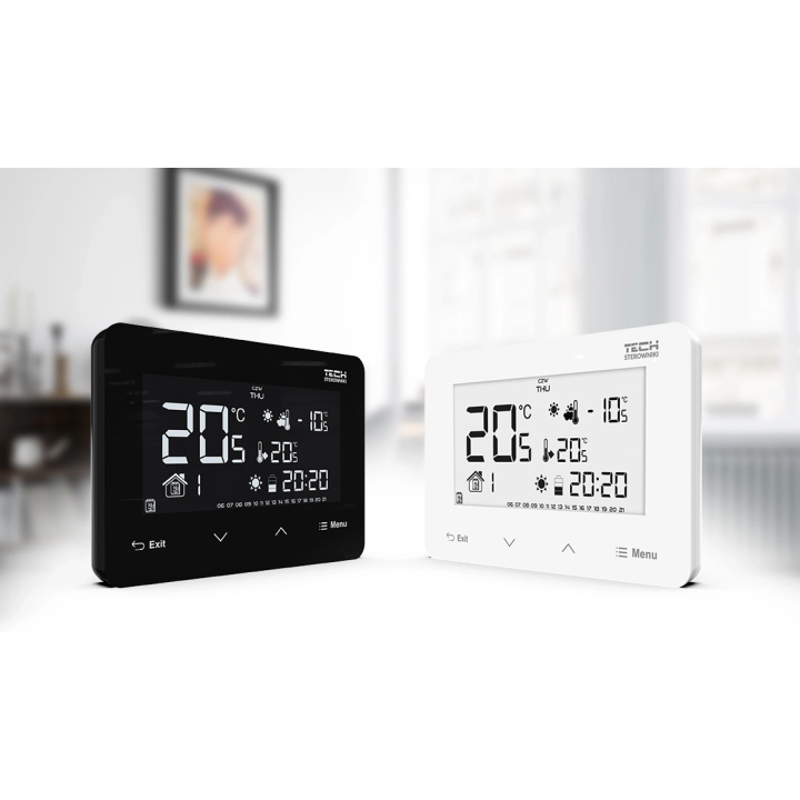 Przewodowy zasilany 230V regulator pokojowy dwustanowy (panel
