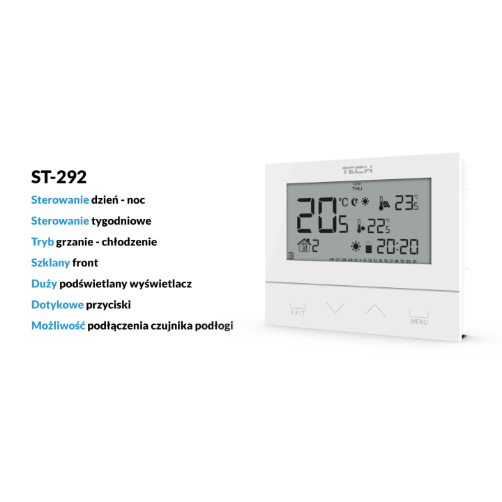 BEZPRZEWODOWY REGULATOR POKOJOWY DWUSTANOWY ST-292 V2 BIAŁY