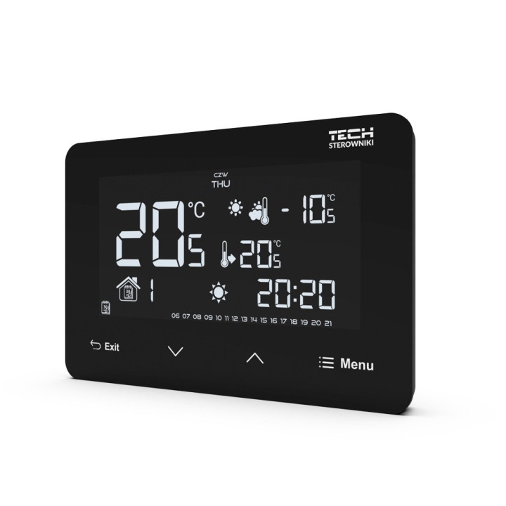 BEZPRZEWODOWY REGULATOR POKOJOWY DWUSTANOWY(PANEL PRZEDNI ZE SZKŁA) ST-293Z v2 CZARNY
