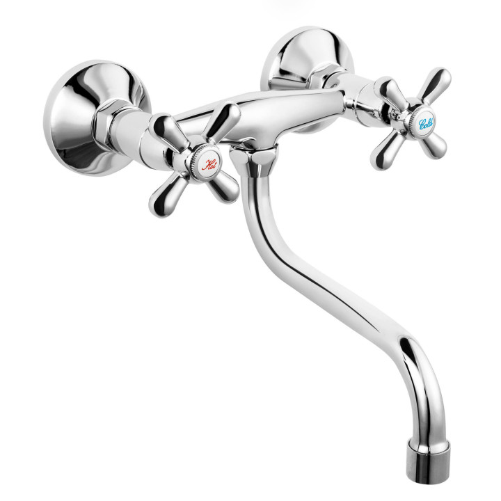Retro NEW bateria zlewozmywakowa ścienna, chrom – Ferro