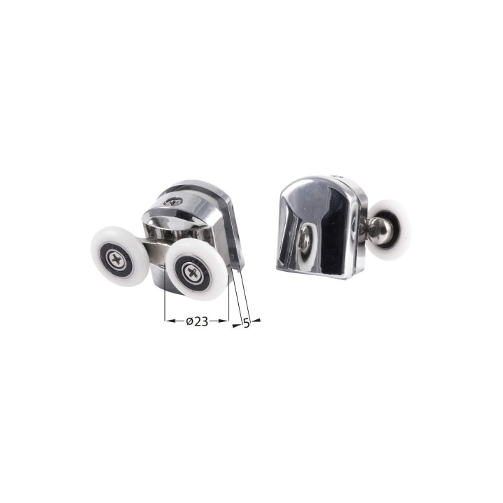 Rolki górne podwójne do szyb 5 mm - FI 23 mm XKCJ1RU04 – Deante