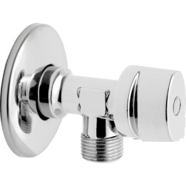 ZAWÓR KULOWY KĄTOWY Z METALOWYM UCHWYTEM, Z ROZETĄ 1-2" X 1-2"