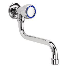 Zawór wodny z ruchomą wylewką, pokrętło standard, chrom – Ferro