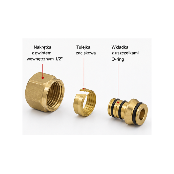 Złączka zaciskowa 1-2" do rur wielowarstwowych 16x2 mm ZL15PEXAL