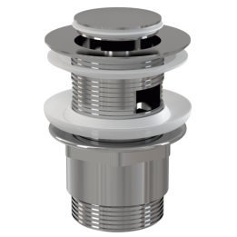 Spust umywalki clik/clak 5/4" metalowy z przelewem, mały korek