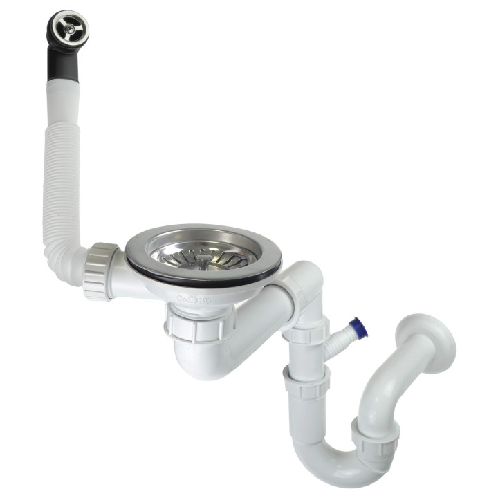 Syfon do zlewozmywaka 1-KOMOROWEGO - space-saver stal ZXY 9949
