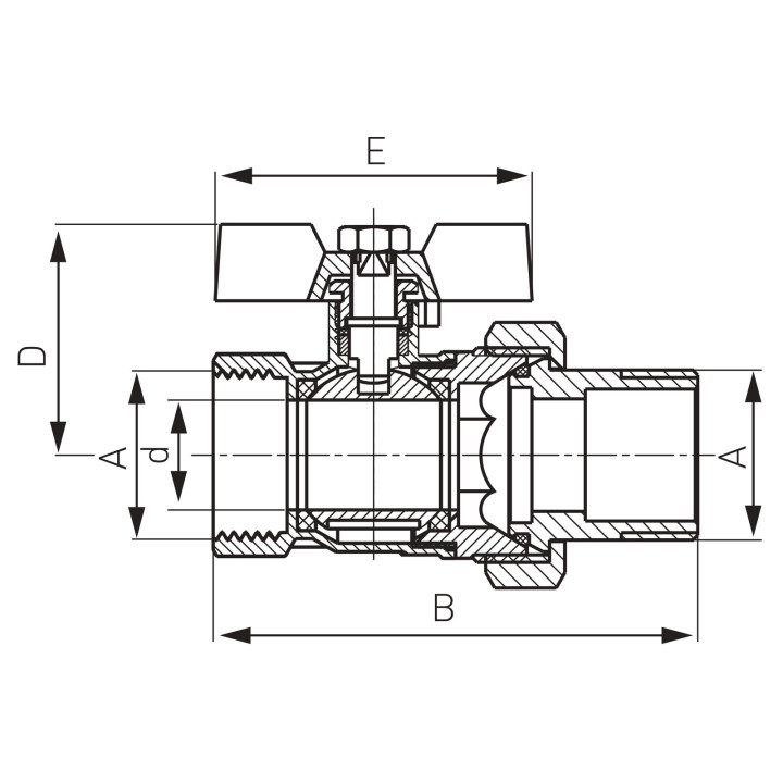 Zawór kulowy ze śrubunkiem 1" standard – Ferro