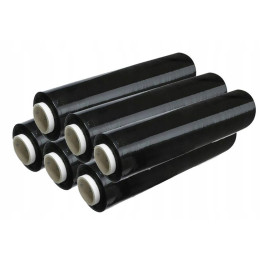 Folia stretch czarna XL 2KG - zestaw 6 sztuk