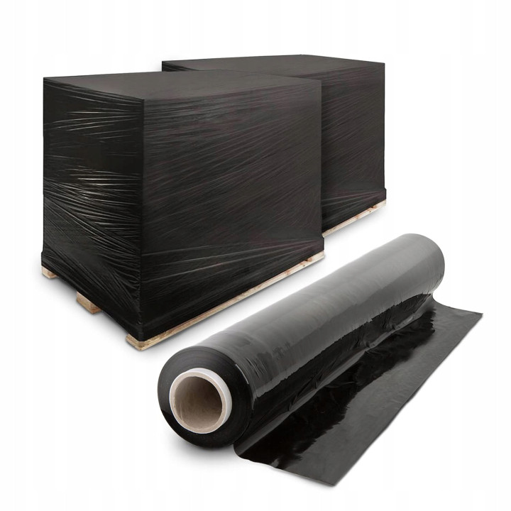 Folia stretch czarna XL 2KG - zestaw 6 sztuk
