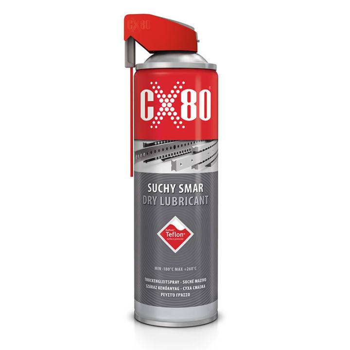 CX80 - smar suchy teflon 500ML duospray - profesjonalny środek