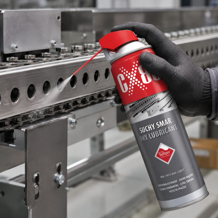 CX80 - smar suchy teflon 500ML duospray - profesjonalny środek