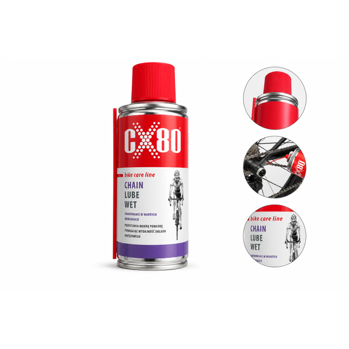CX80 bike chain lube WET 150ML - mokry smar - wydajność i ochrona