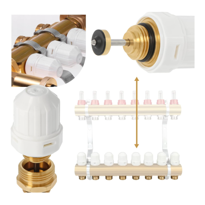 Zawór termostatyczny do rozdzielacza M30X1.5 + nypel 1/2X3/4"