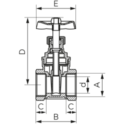 Zawór zasuwany GW-GW, 2 1/2"