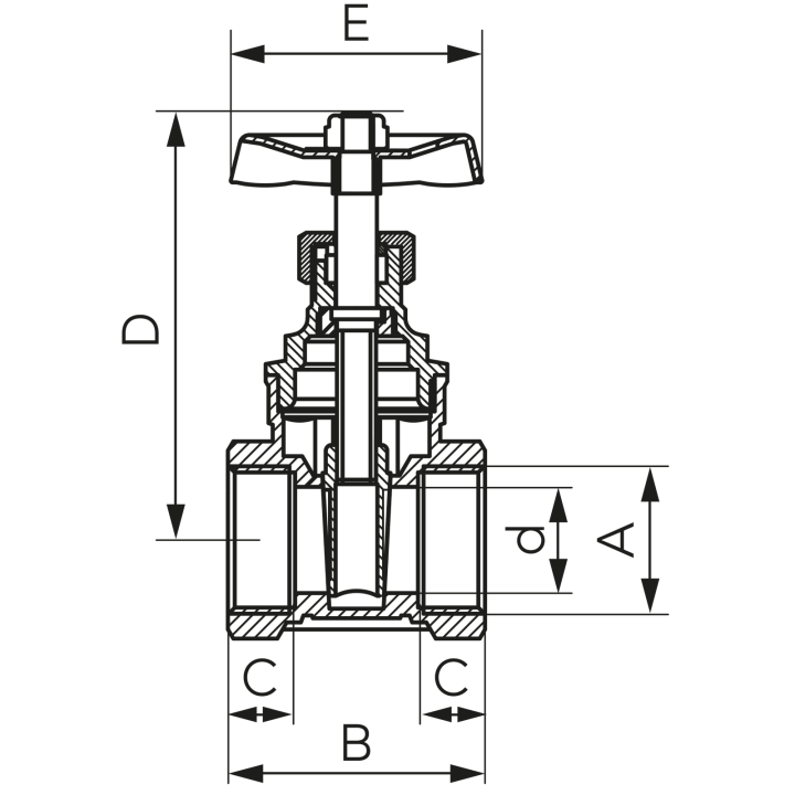 Zawór zasuwany GW-GW, 4" – Ferro