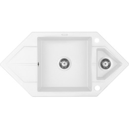 Zlewozmywak granitowy 1.5-komorowy z ociekaczem - Space-Saver
