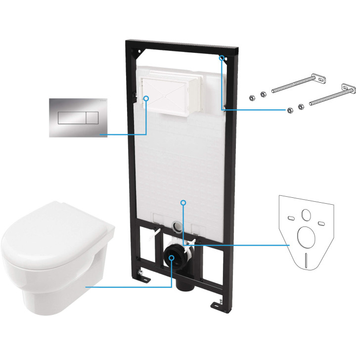 Zestaw WC podtynkowy 6 w 1 – Deante