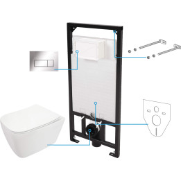 Zestaw WC podtynkowy 6 w 1 biały chrom CDYS6ZPW – Deante