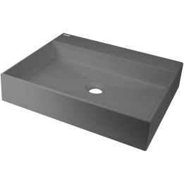 Umywalka granitowa nablatowa z miejscem na baterię - 500x400 mm antracyt metalik CQR TU5S