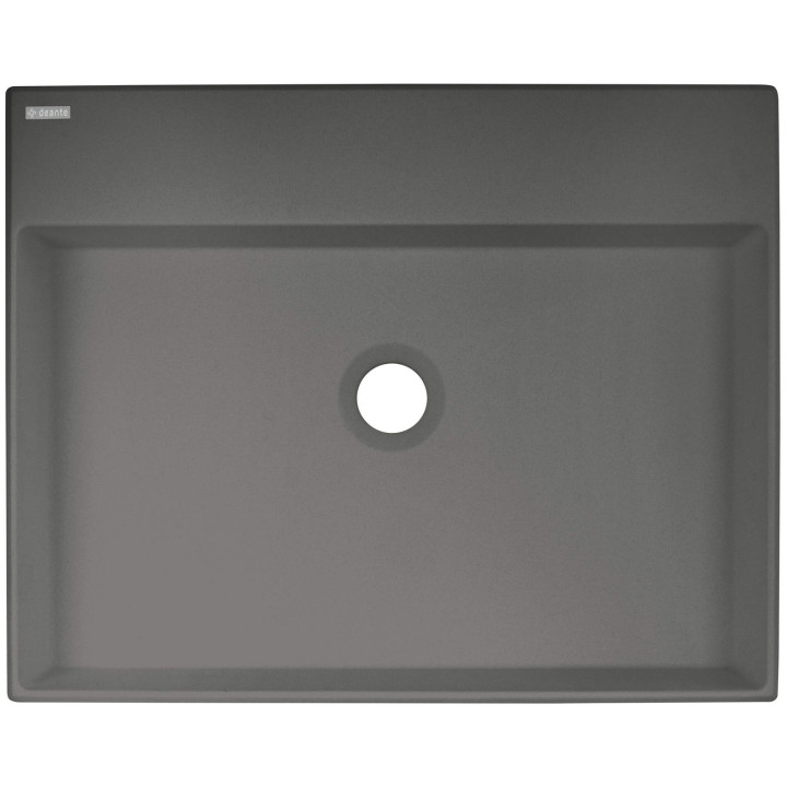 Umywalka granitowa nablatowa z miejscem na baterię - 500x400 mm antracyt metalik CQR TU5S