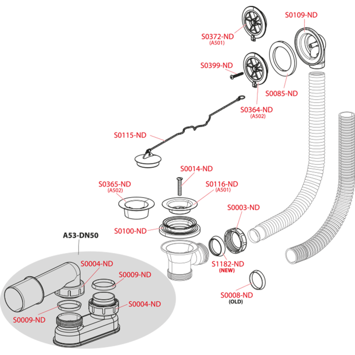 Syfon wannowy, biały – Alcadrain
