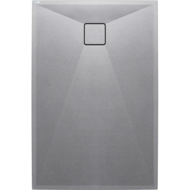 Brodzik granitowy prostokątny 120x70 cm szary metalik KQR S73B