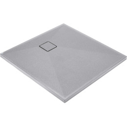 Brodzik granitowy kwadratowy 80x80 cm szary metalik KQR S42B