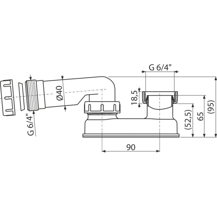 Łazienka Alcadrain A53-6/4"