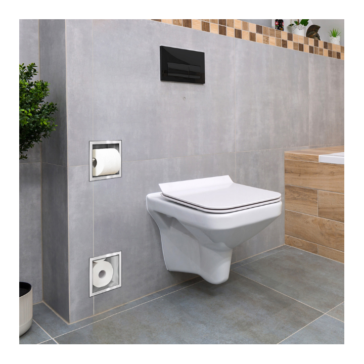 WALL-BOX PAPER 2 Inox - Magazynek z podajnikiem papieru – Balneo