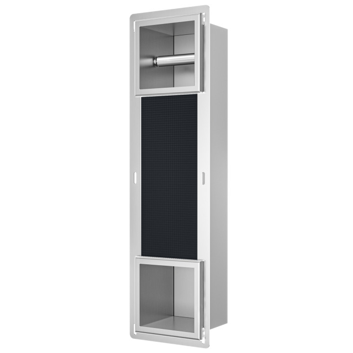 WALL-BOX PAPER 2 Inox - Magazynek z podajnikiem papieru – Balneo