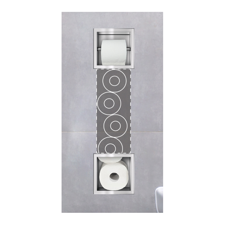 WALL-BOX PAPER 2 Inox - Magazynek z podajnikiem papieru – Balneo