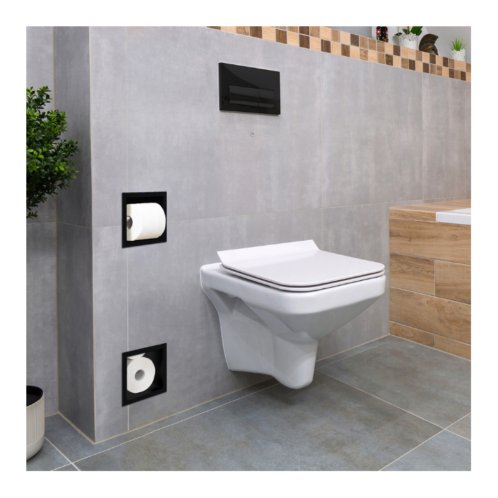 WALL-BOX PAPER 2 Black - Magazynek z podajnikiem papieru czarny