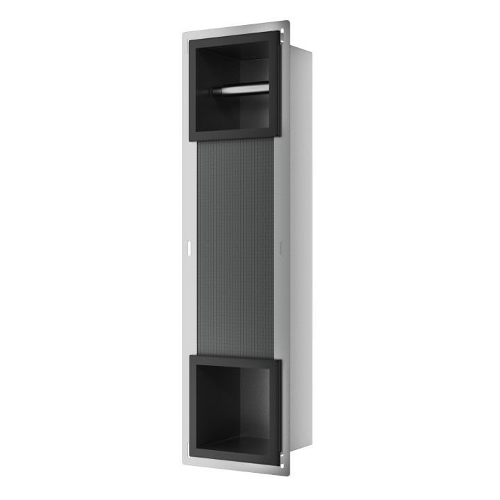 WALL-BOX PAPER 2 Black - Magazynek z podajnikiem papieru czarny