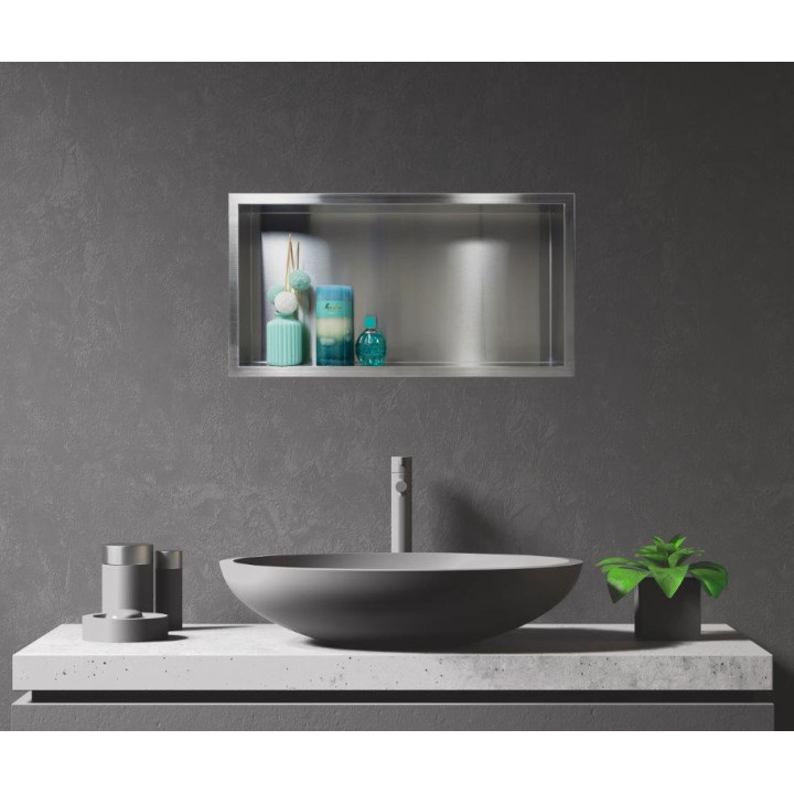 WALL-BOX ONE - Półka wnękowa INOX 60x30x7 cm – Balneo