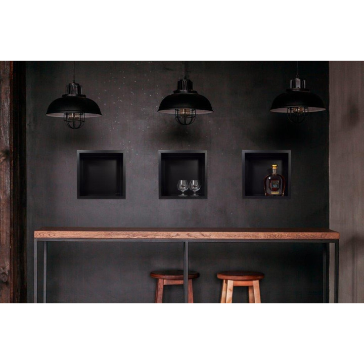 WALL-BOX ONE Black - Półka pojedyncza czarna 30x30x10 cm – Balneo