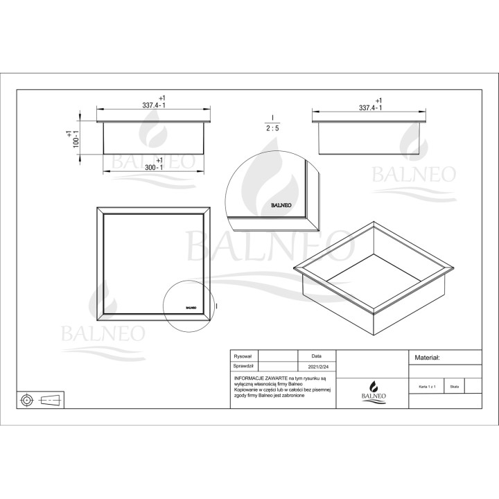 WALL-BOX ONE - Półka wnękowa INOX 30x30x10 cm – Balneo