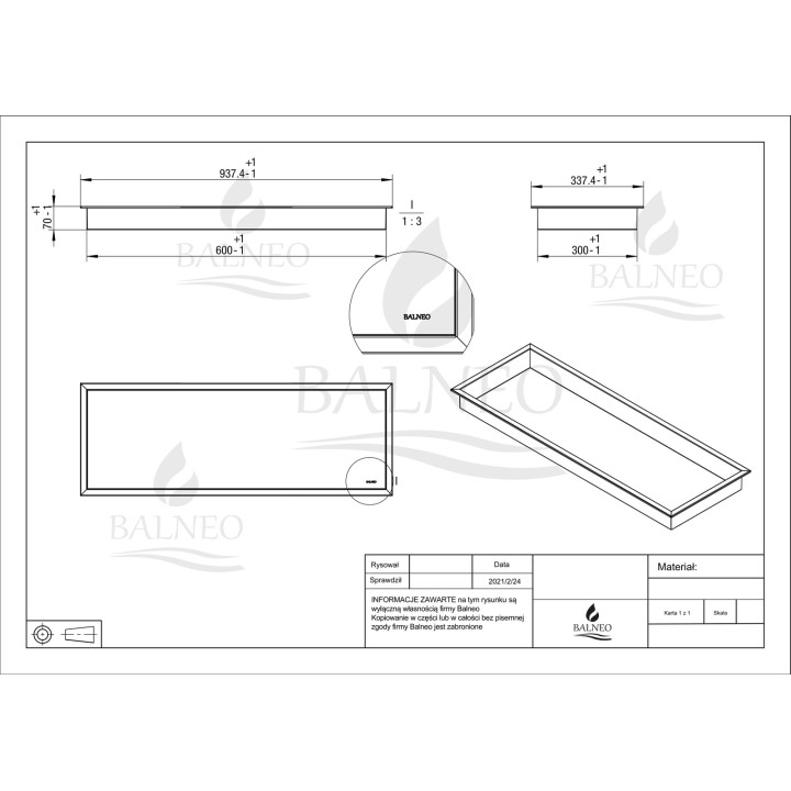 WALL-BOX ONE Black - Półka pojedyncza czarna 90x30x7 cm – Balneo