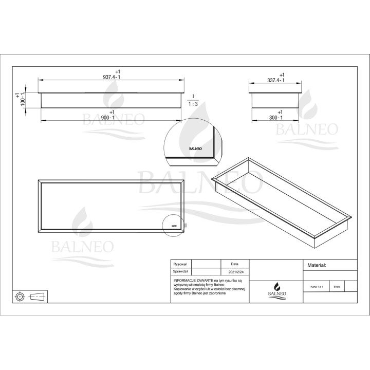WALL-BOX ONE Black - Półka pojedyncza czarna 90x30x10 cm – Balneo