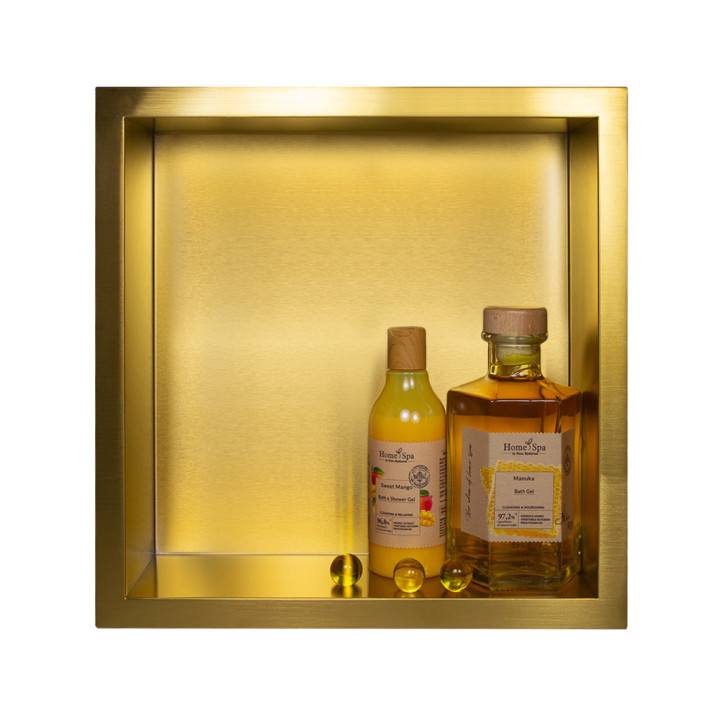 WALL-BOX ONE Gold / Brass - Półka pojedyncza złota 30x30x10 cm